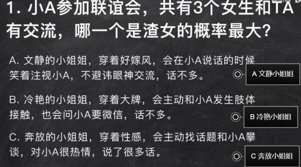 2020渣女鉴定全国统一考试