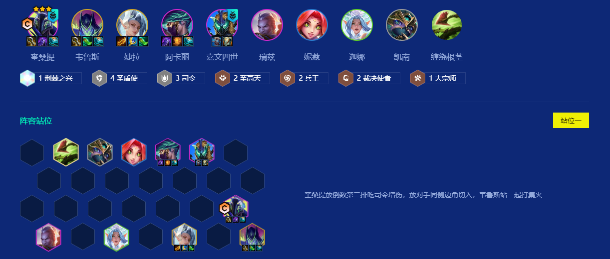 金铲铲之战傲岸雄姿奎桑提怎么玩
