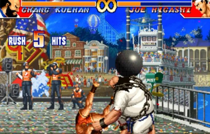 拳皇97倒地后怎么防大猪跳抓