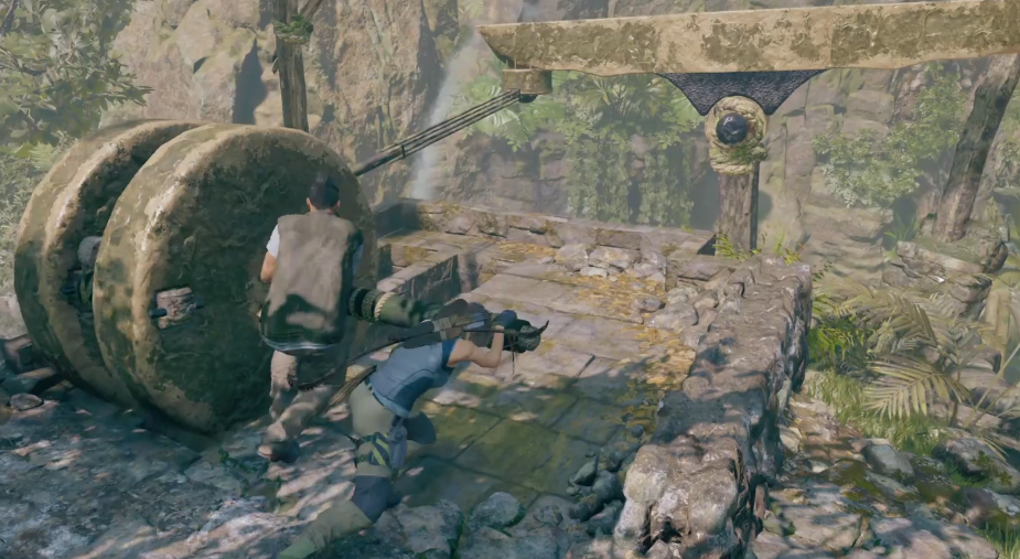 古墓丽影暗影桥和重物怎么连在一起