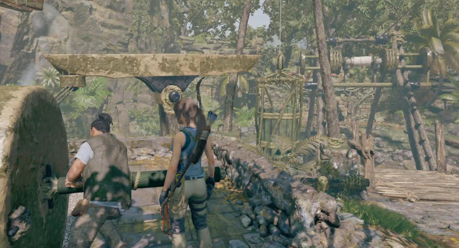 古墓丽影暗影桥和重物怎么连在一起